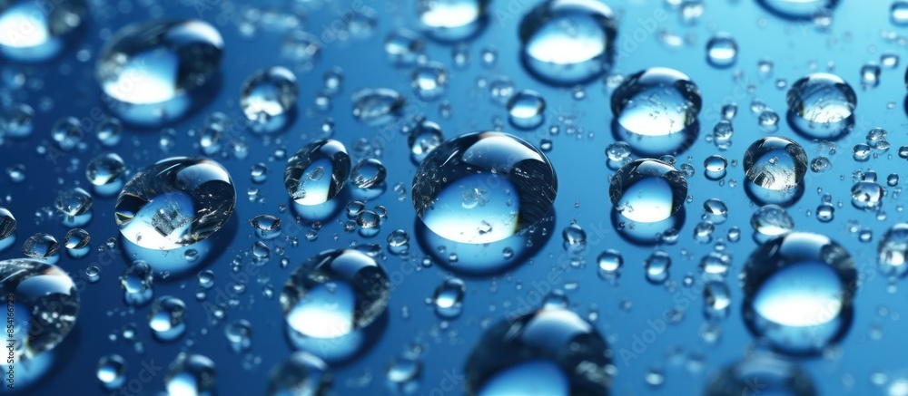 Water Droplets on Blue Surface Water Droplets on Blue Surface