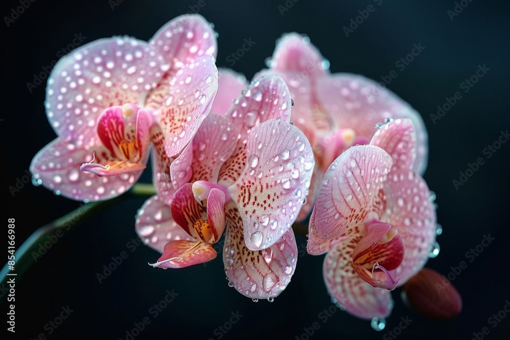 Pink Orchids with Dew Drops Pink Orchids with Dew Drops