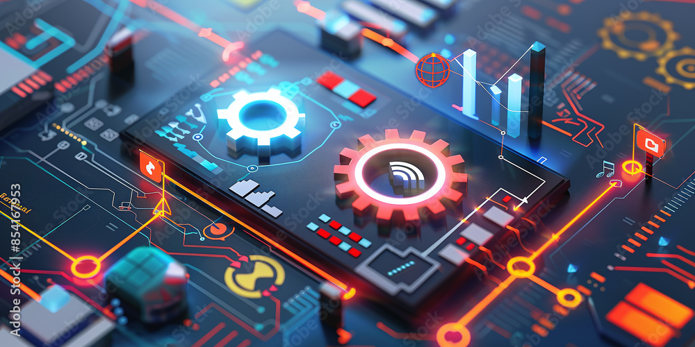 Quality improvement concept. Symbols or graphics that convey the idea of quality improvement resulting from software updates and system installations. Quality improvement concept. Symbols or graphics that convey the idea of quality improvement resulting from software updates and system installations.