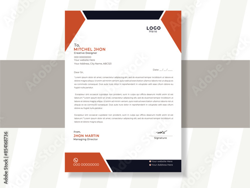 Business Letterhead Design Template. Letterhead Design For Corporate Business.Abstract Letterhead Design Modern Business Letterhead Design Template, Clean and professional corporate company business.
