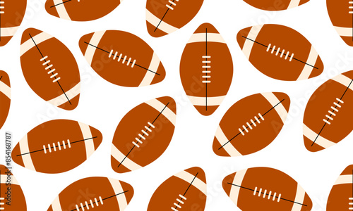 Seamless pattern with American football balls. Sport background