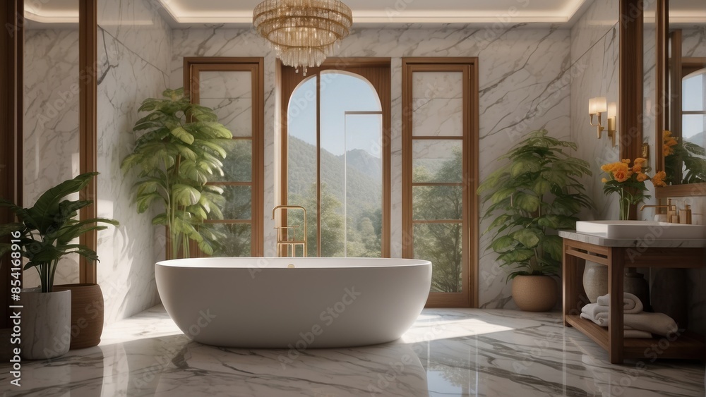 Fototapeta premium Exclusive bathroom in the villa