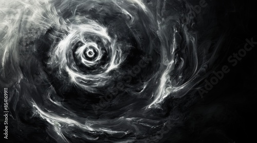 A swirling vortex of black and white. photo
