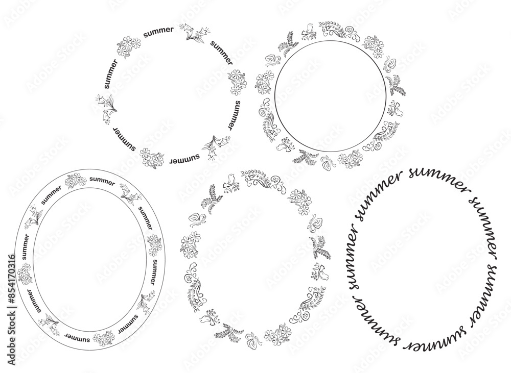 floral frames. summer nature. decorative plants and flowers. vector design elements. floral frames. summer nature. decorative plants and flowers. vector design elements.