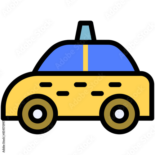 taxi filled line icon