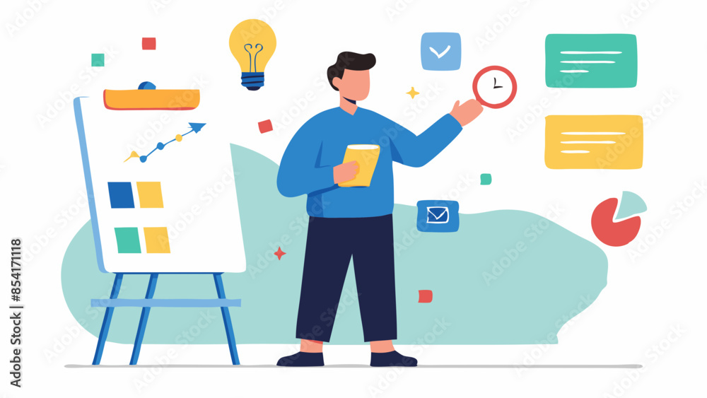 marketer brainstorming in front of a whiteboard filled with content ideas and strategies marketer brainstorming in front of a whiteboard filled with content ideas and strategies