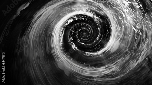 A swirling vortex of black and white.
