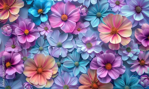 Flowers background, many beautiful flowers background illustration