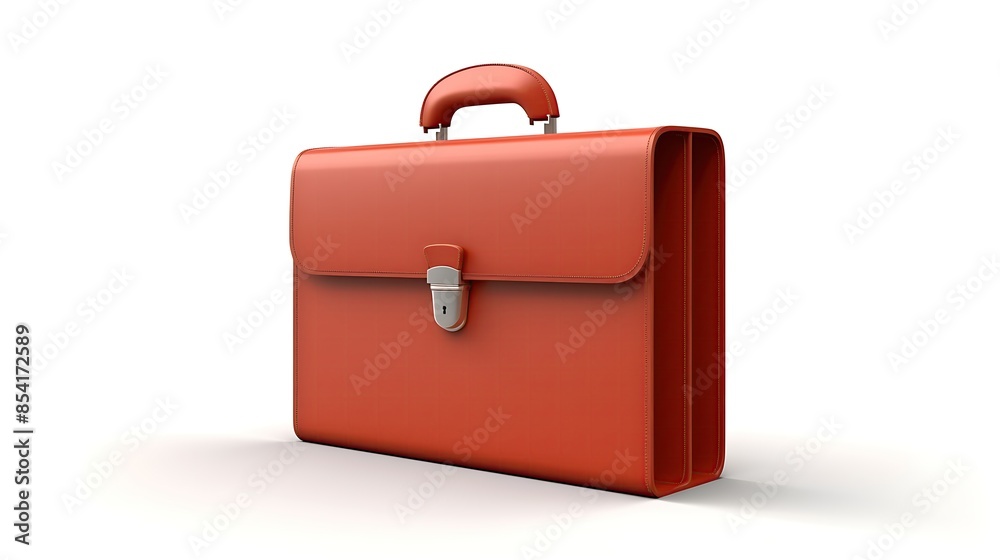 Red leather briefcase isolated on white background. 3D rendering. Red leather briefcase isolated on white background. 3D rendering.