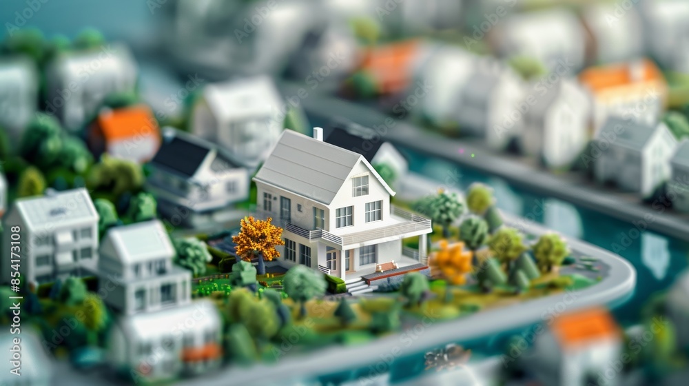 Small House Surrounded by Large Industries Generative AI