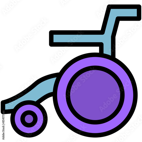 wheel chair filled line icon