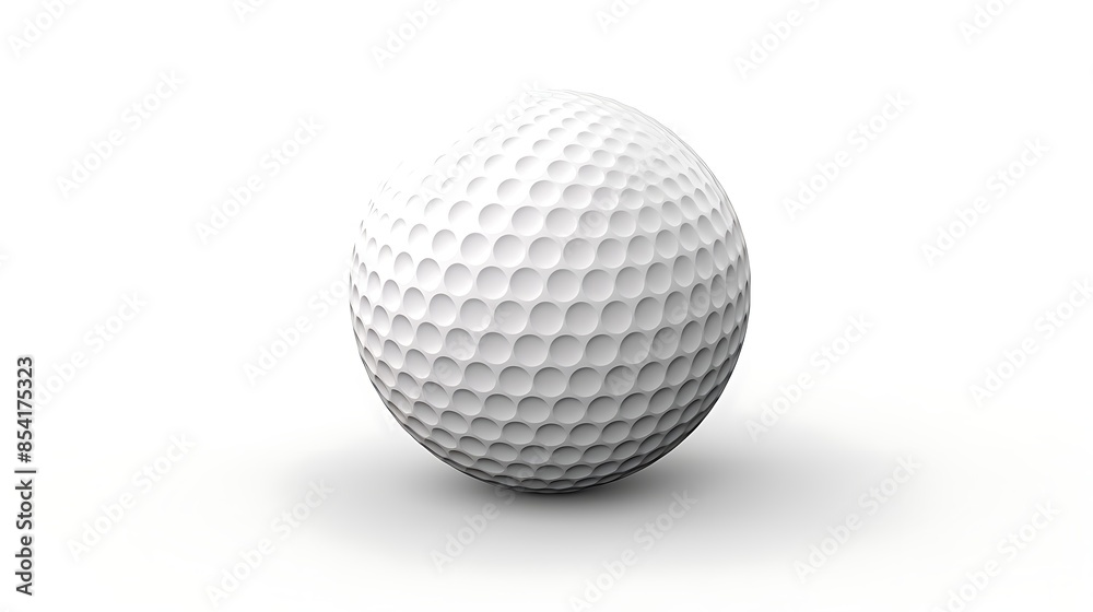 A white golf ball sits on a white surface. The ball is perfectly round and has a smooth, glossy finish. A white golf ball sits on a white surface. The ball is perfectly round and has a smooth, glossy finish.