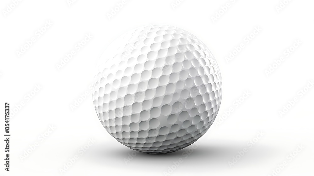 A white golf ball sits on a white surface. The ball is perfectly round and has a smooth, glossy finish. A white golf ball sits on a white surface. The ball is perfectly round and has a smooth, glossy finish.