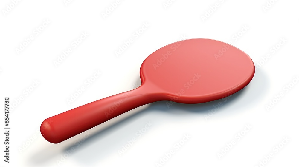 Red plastic paddle isolated on white background. 3D rendering illustration. Red plastic paddle isolated on white background. 3D rendering illustration.