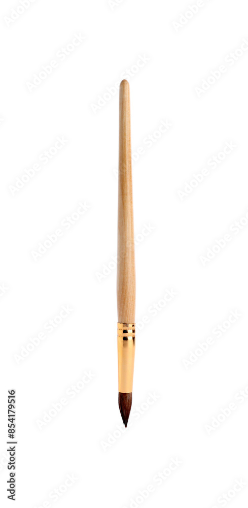 Paint brush with wooden handle isolated on white Paint brush with wooden handle isolated on white