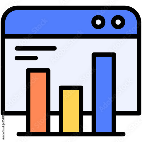 statistic filled line icon