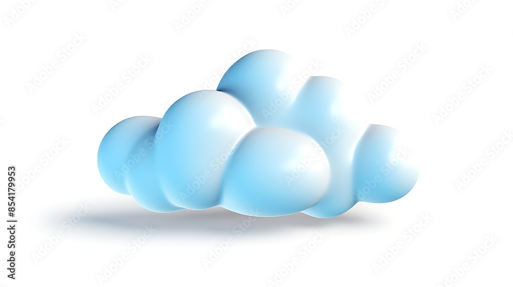 3D rendering of a fluffy white cloud on a white background. The cloud is soft and puffy, with a few small bumps on its surface. 3D rendering of a fluffy white cloud on a white background. The cloud is soft and puffy, with a few small bumps on its surface.