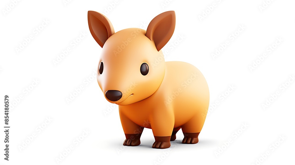 Cute cartoon wombat. 3D rendering of a friendly cartoon wombat, a small, furry marsupial native to Australia. Isolated on a white background. Cute cartoon wombat. 3D rendering of a friendly cartoon wombat, a small, furry marsupial native to Australia. Isolated on a white background.