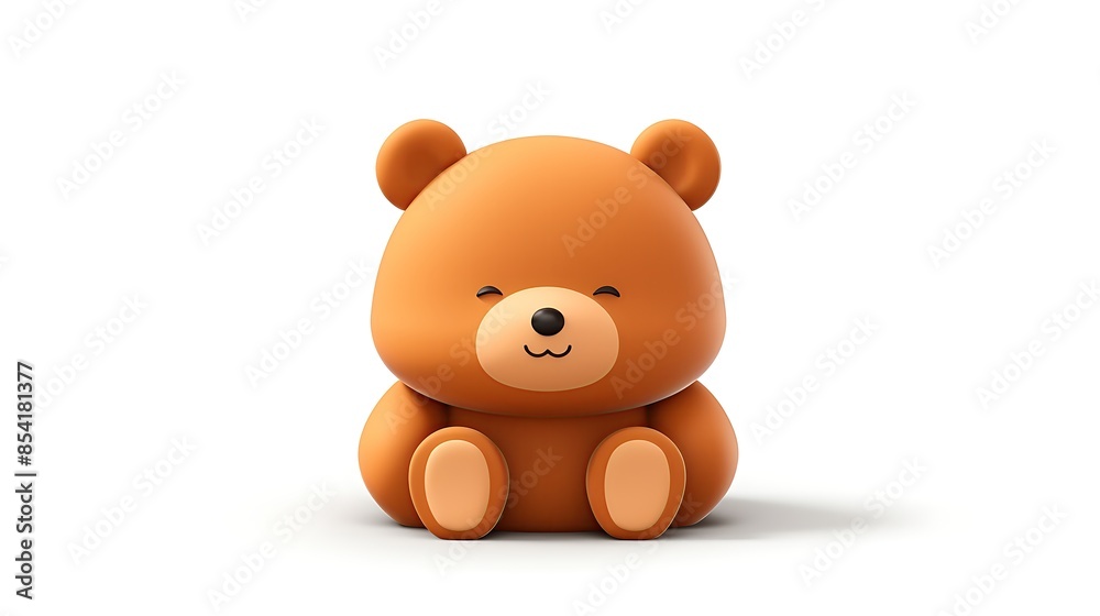 This is a 3D rendering of a cute and cuddly teddy bear. The bear is sitting on a white background and has a friendly smile on its face. This is a 3D rendering of a cute and cuddly teddy bear. The bear is sitting on a white background and has a friendly smile on its face.
