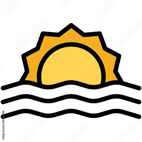 sunset filled line icon