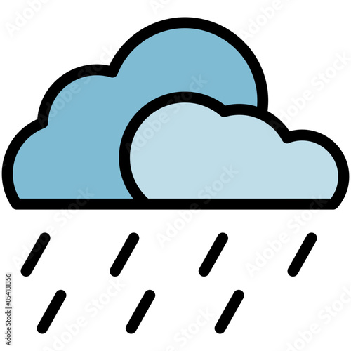 rain filled line icon