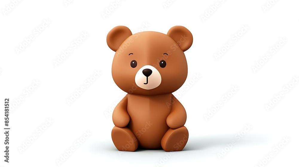 3D rendering of a cute and cuddly teddy bear sitting on a white background. 3D rendering of a cute and cuddly teddy bear sitting on a white background.