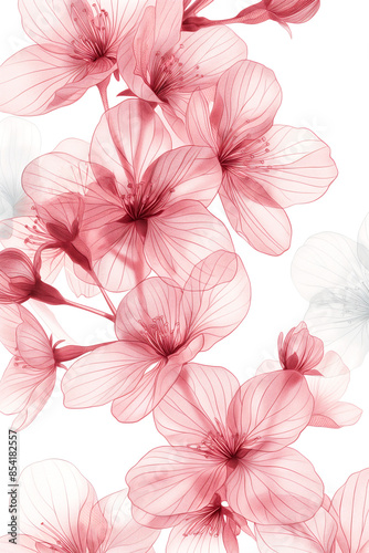 pencil color, Sakura petals isolated on white background