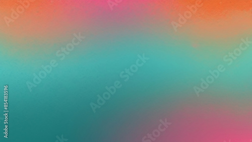  Orange teal green pink abstract grainy gradient background noise texture effect summer poster design 