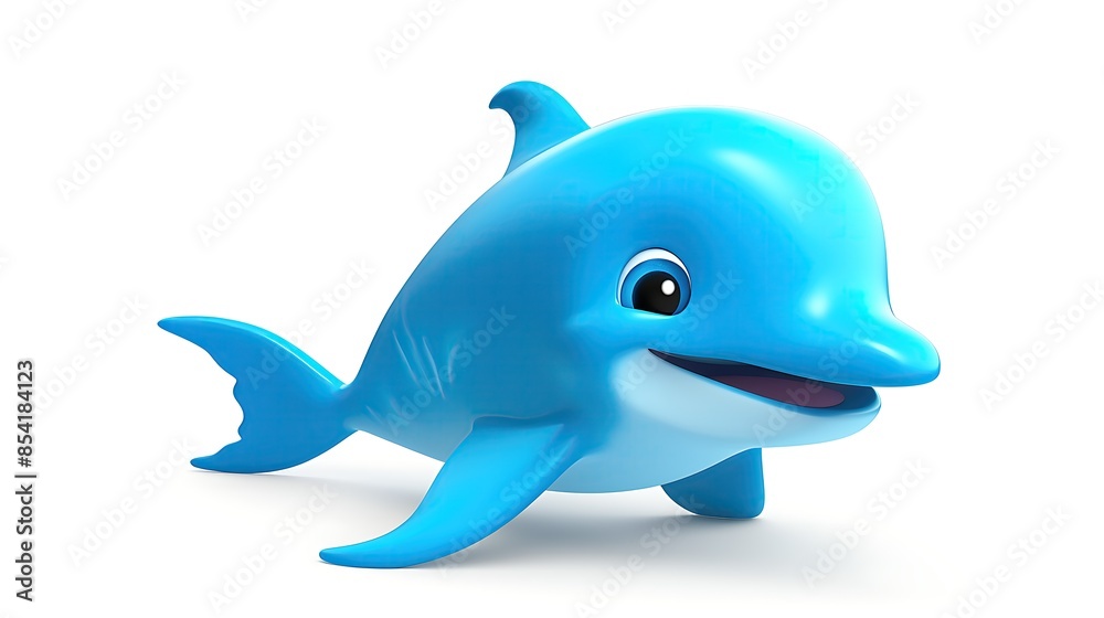 Cute and friendly blue dolphin. Perfect for children's book illustrations, game characters, and more. Cute and friendly blue dolphin. Perfect for children's book illustrations, game characters, and more.