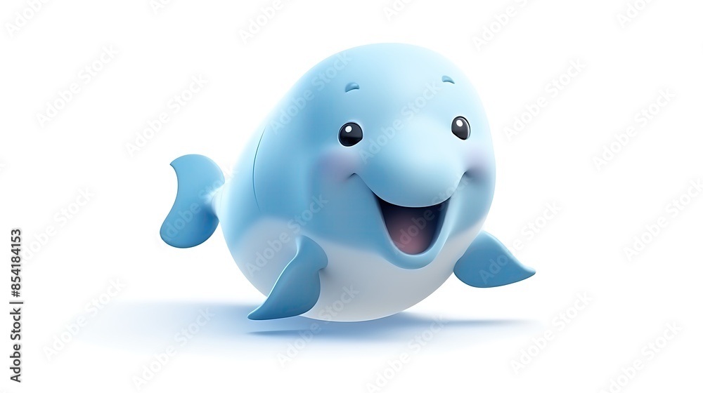 Cute and cuddly blue dolphin. Perfect for children's book illustrations, games, and animations. Cute and cuddly blue dolphin. Perfect for children's book illustrations, games, and animations.