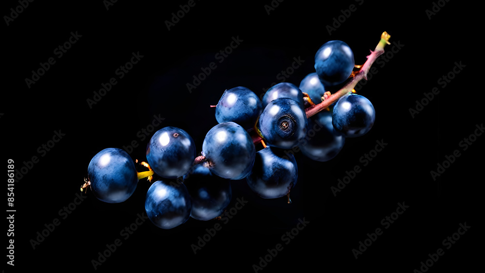 Blueberries on black dark background, fruit Blueberries on black dark background, fruit