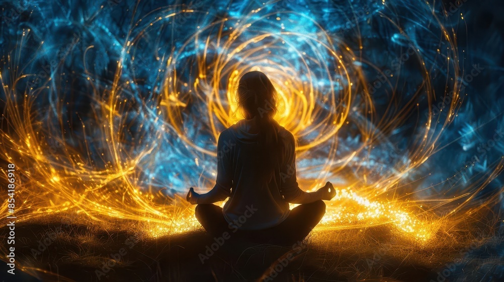 meditative light painting mindfulness and spiritual awareness concept art meditative light painting mindfulness and spiritual awareness concept art