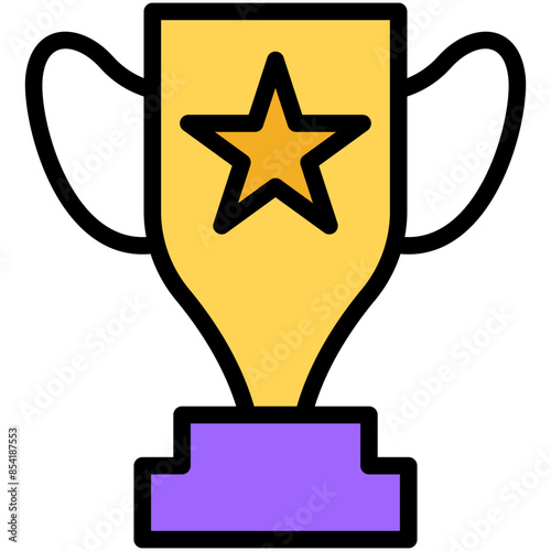 trophy filled line icon