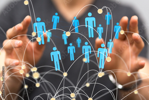 Global network. Blockchain. 3D illustration. Neural networks and artificial intelligence. Abstract