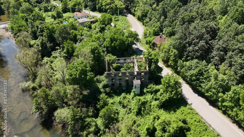 Aerial video above an abandoned building in Dolno Ozirovo Bulgaria. Aerial video above an abandoned building in Dolno Ozirovo Bulgaria.
