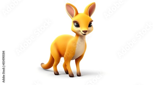 Cute and friendly cartoon kangaroo. This adorable marsupial is sure to bring a smile to your face with its big, floppy ears and friendly expression.