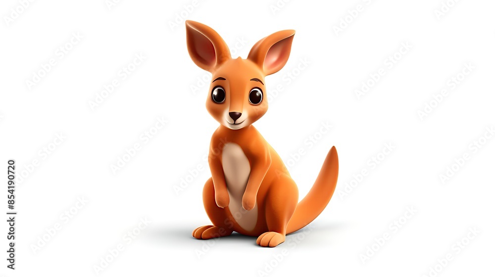 Obraz premium A cute and cuddly kangaroo joey with big eyes and a friendly smile.