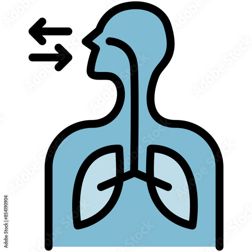 respiratory filled line icon