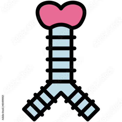 trachea filled line icon