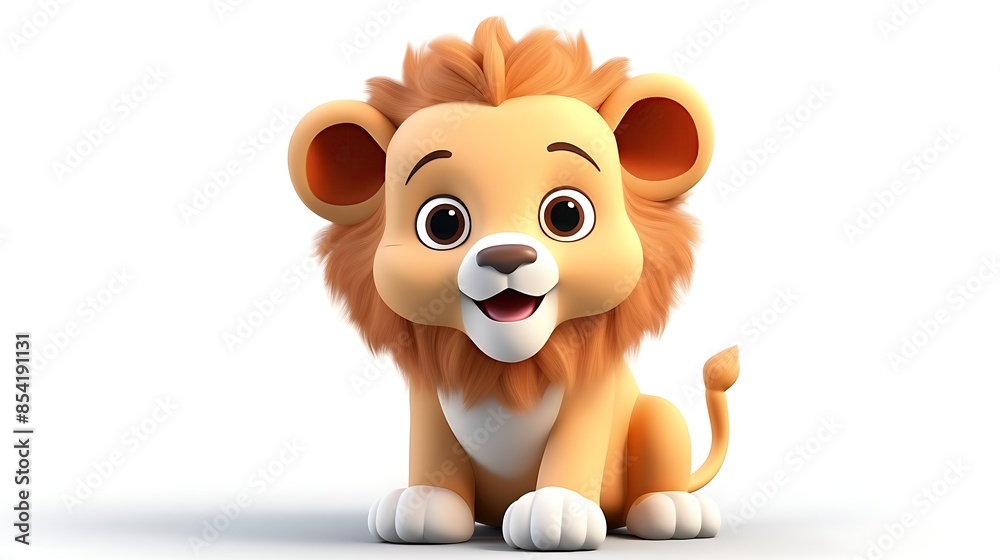 Cute and cuddly, this baby lion is sure to put a smile on your face.