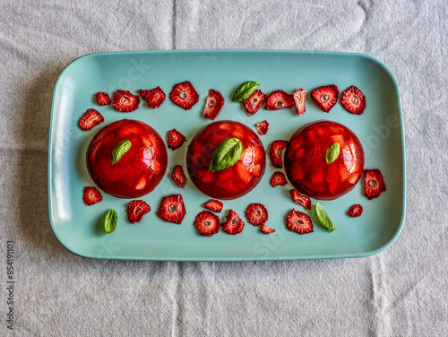 Obraz na płótnie Strawberries on a plate w salonie