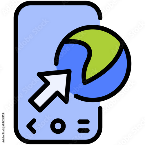 mobile browsing filled line icon
