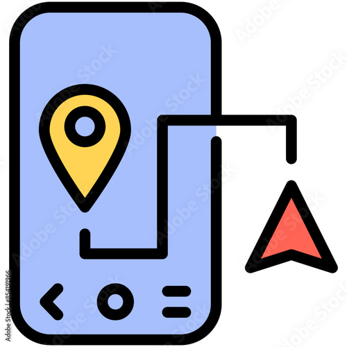 mobile navigation filled line icon