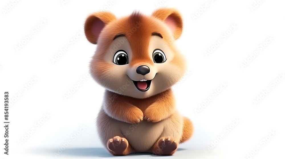 Naklejka premium Cute and cuddly, this baby bear is sure to bring a smile to your face.