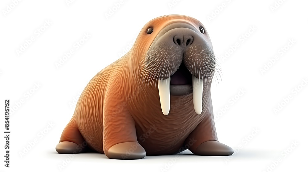 A cute and cuddly walrus is sitting on the ice, looking up at you with its big, round eyes. A cute and cuddly walrus is sitting on the ice, looking up at you with its big, round eyes.