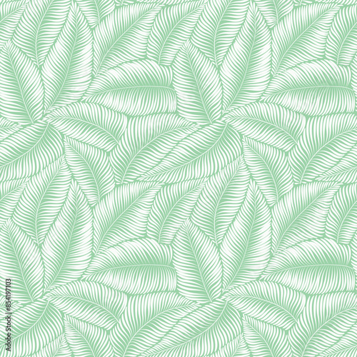 seamless abstract floral background with leaves. Black patterrn with grey painted leaves. Vector illustration.