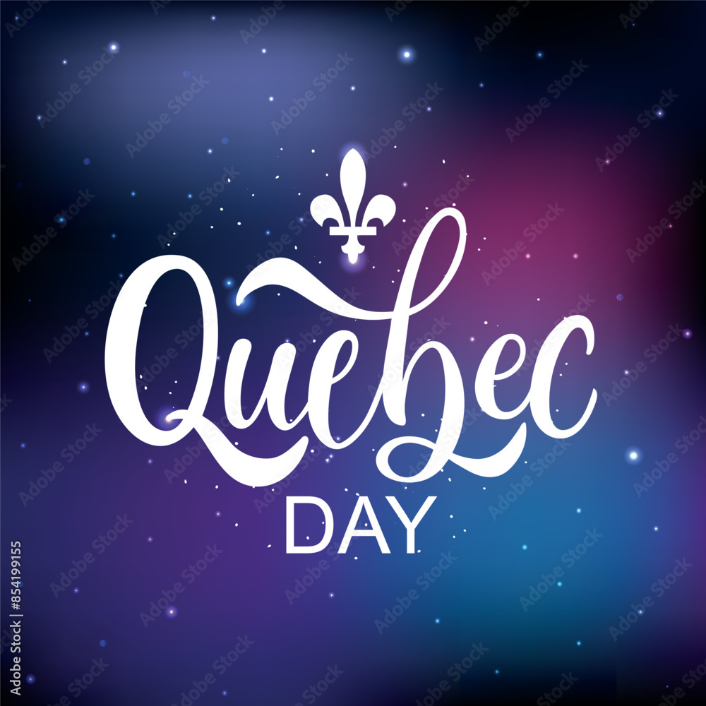 Happy Quebec Day handwritten text. Modern brush calligraphy, hand lettering typography. National holiday of Quebec, Canada. Saint Jean-Baptiste Day on June 24. Vector illustration for greeting card Happy Quebec Day handwritten text. Modern brush calligraphy, hand lettering typography. National holiday of Quebec, Canada. Saint Jean-Baptiste Day on June 24. Vector illustration for greeting card
