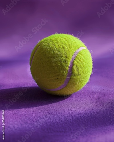 Vibrant Tennis Ball on Purple Floor Generative AI © Stefan