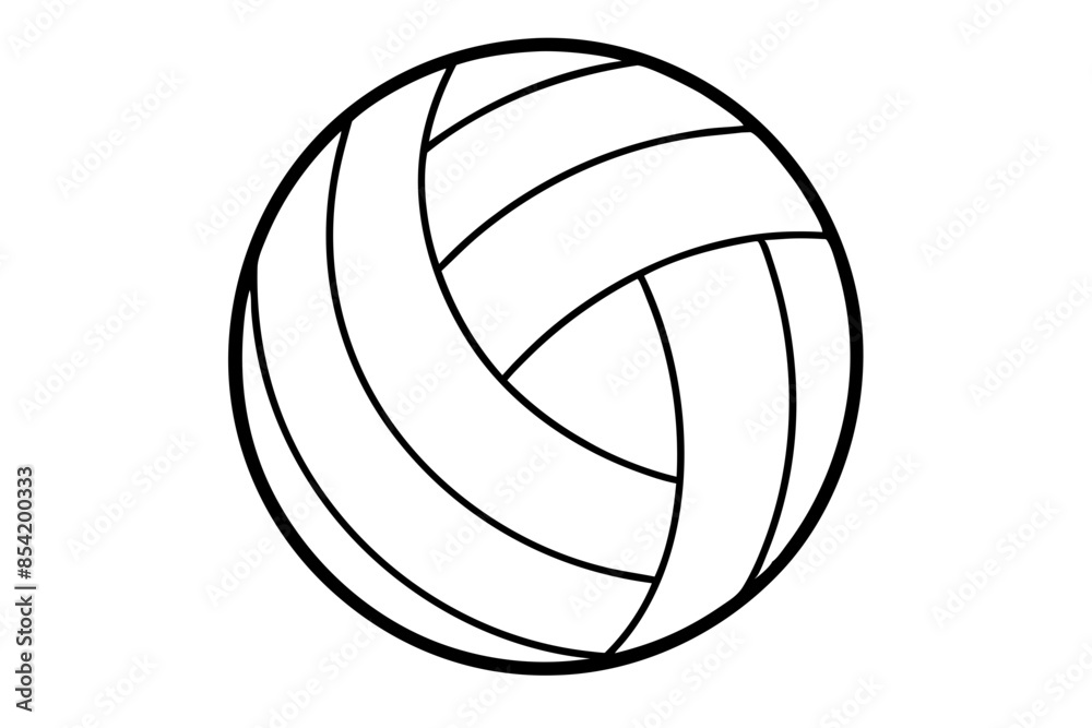 Volleyball sport ball cartoon in black and white vector