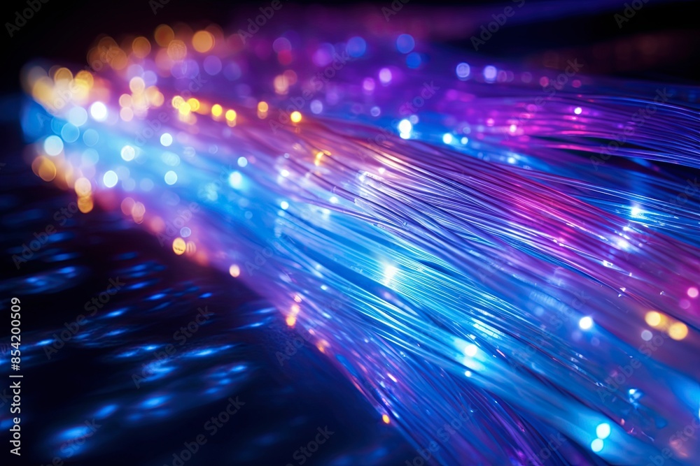 Intricate Web of Fiber Optic Cables Transmitting Data Signals Intricate Web of Fiber Optic Cables Transmitting Data Signals